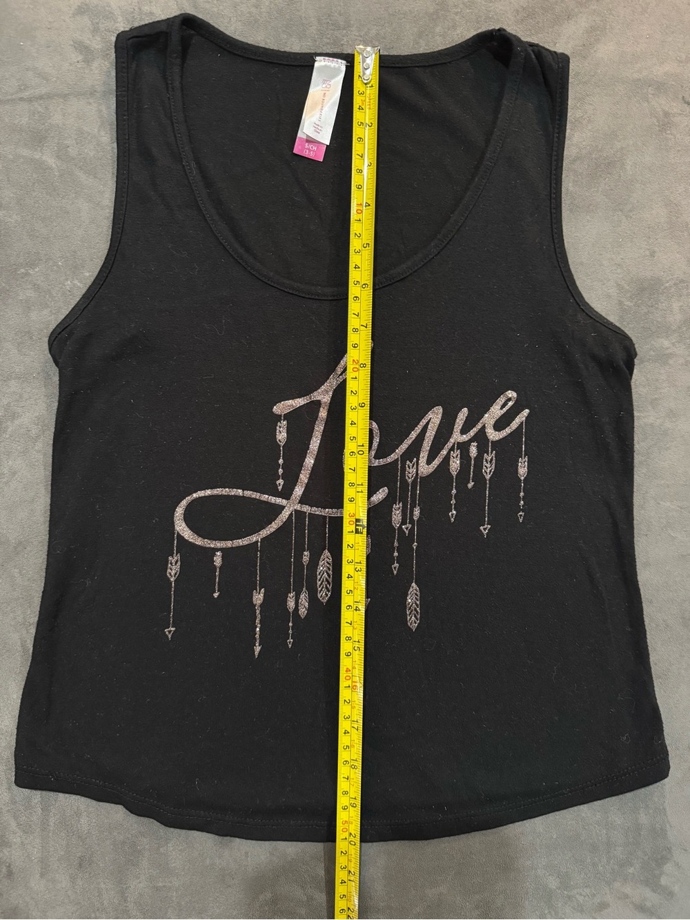 No Boundaries Black Tank Top with Metallic Rose-Gold "Love" Script - Picture 5 of 6
